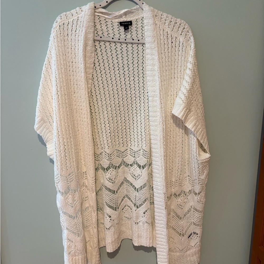 Torrid Cream Open-Front Cardigan